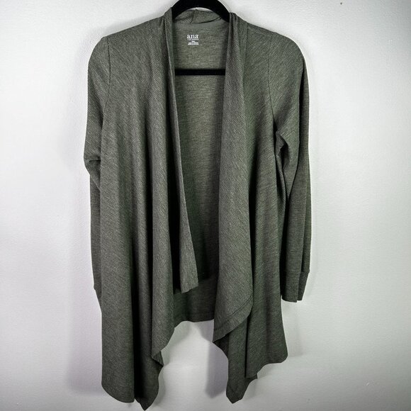 A.N.A. womens green knit open front cardigan size medium - Picture 1 of 8